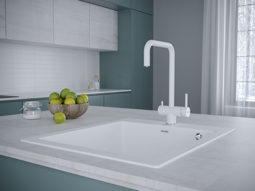 Смеситель для кухни Paulmark WETTER We213030-431 на раковину белый матовый без термостата - фото 2